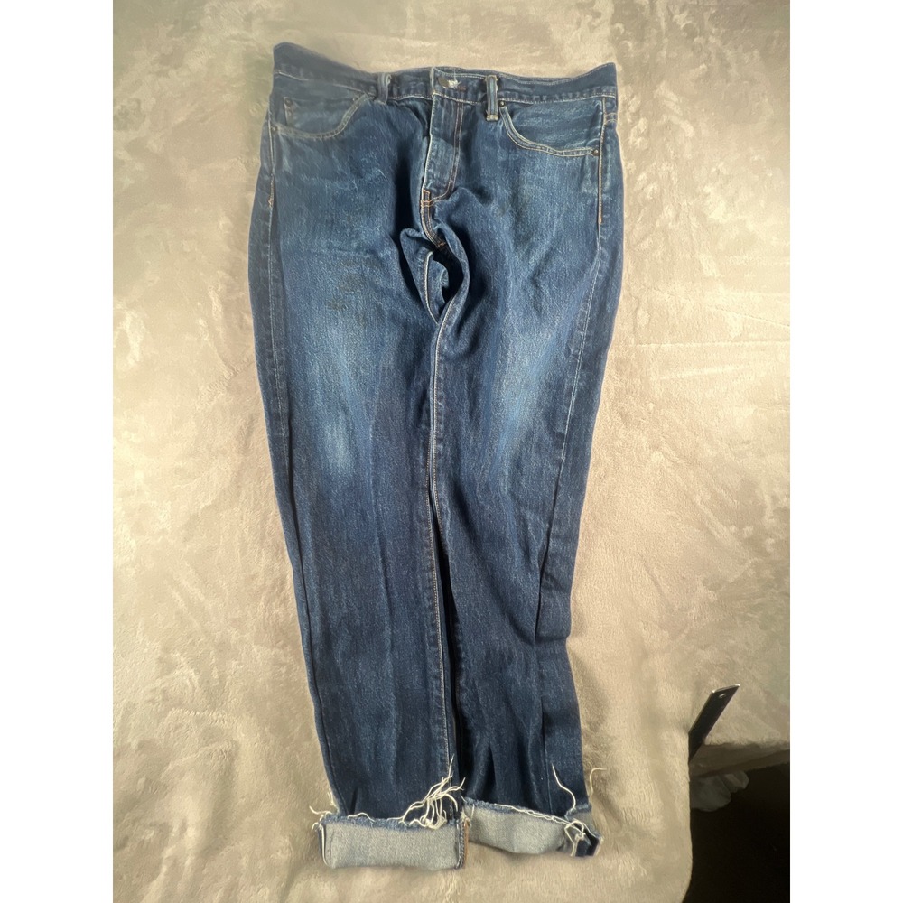 Levis 511 Slim Fit Selvedge Denim Jeans Dark Wash Raw Hem 36x32 Indigo 04511-210